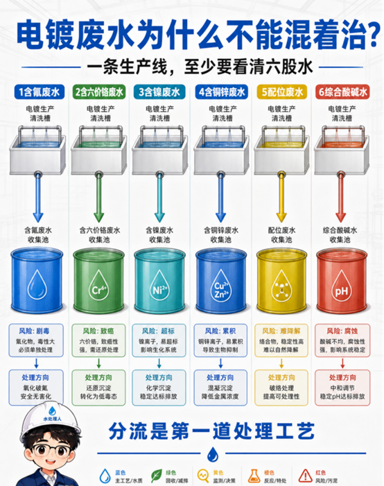 电镀废水为什么不能混着治？一条生产线，至